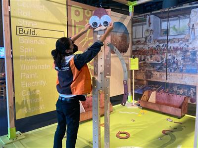 Build figure at the Exploratorium's Art of Tinkering