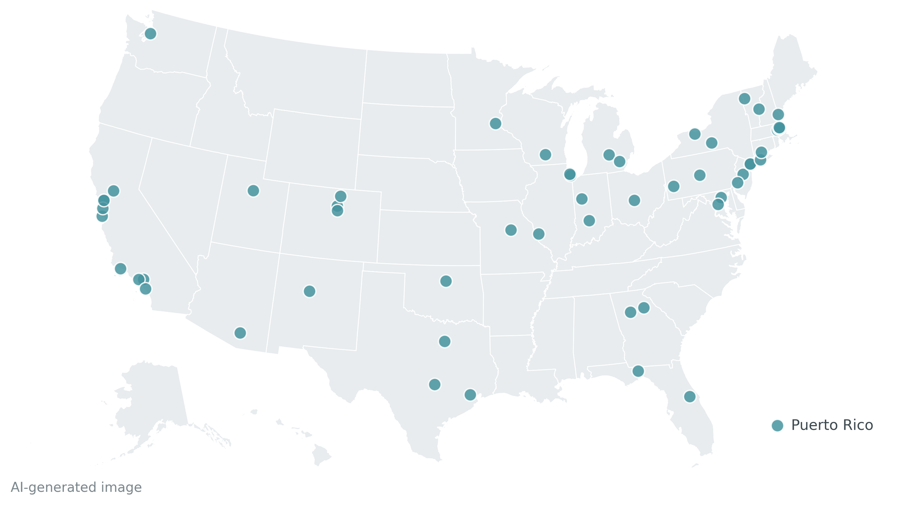 Experimental Physics Investigators institutions map