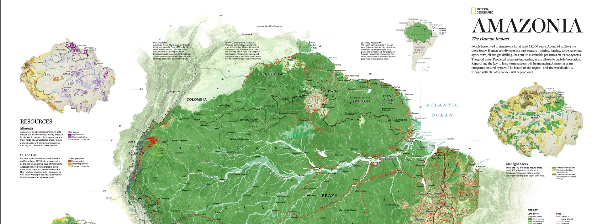 New Amazon-themed map and interactive site from National Geographic