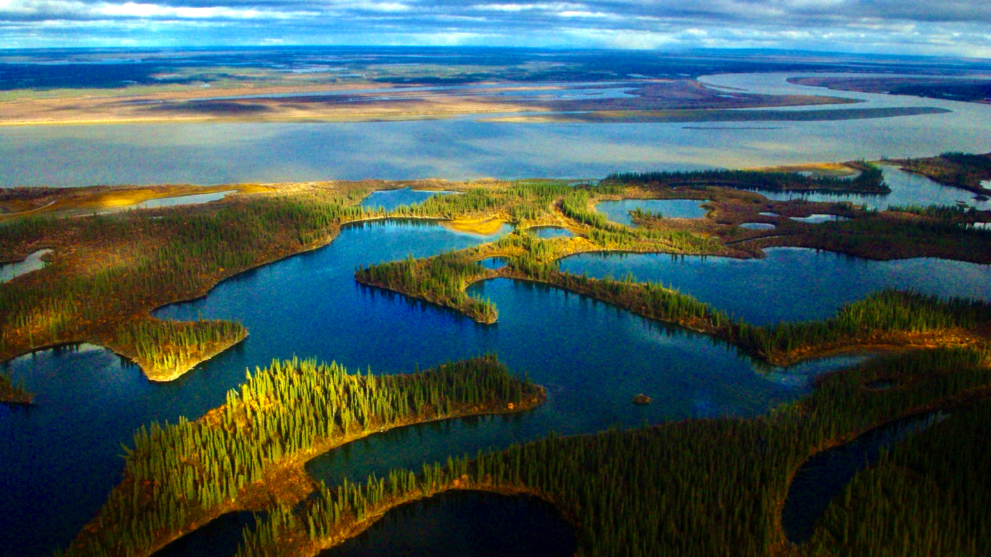 Arctic inlets in the Mackenzie Delta in Canada. Photo credit: Louie Porta